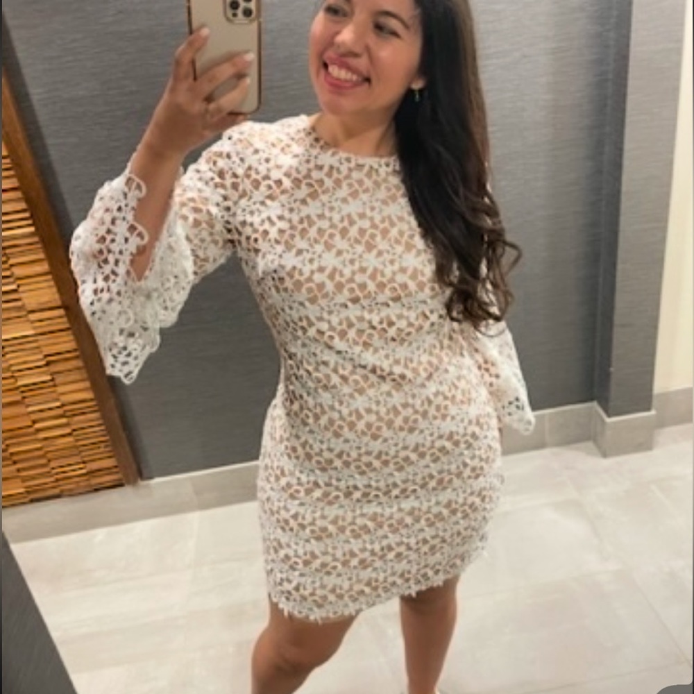 Dress the Population Paige Crochet Lace Dress (Size M) - rent the runway